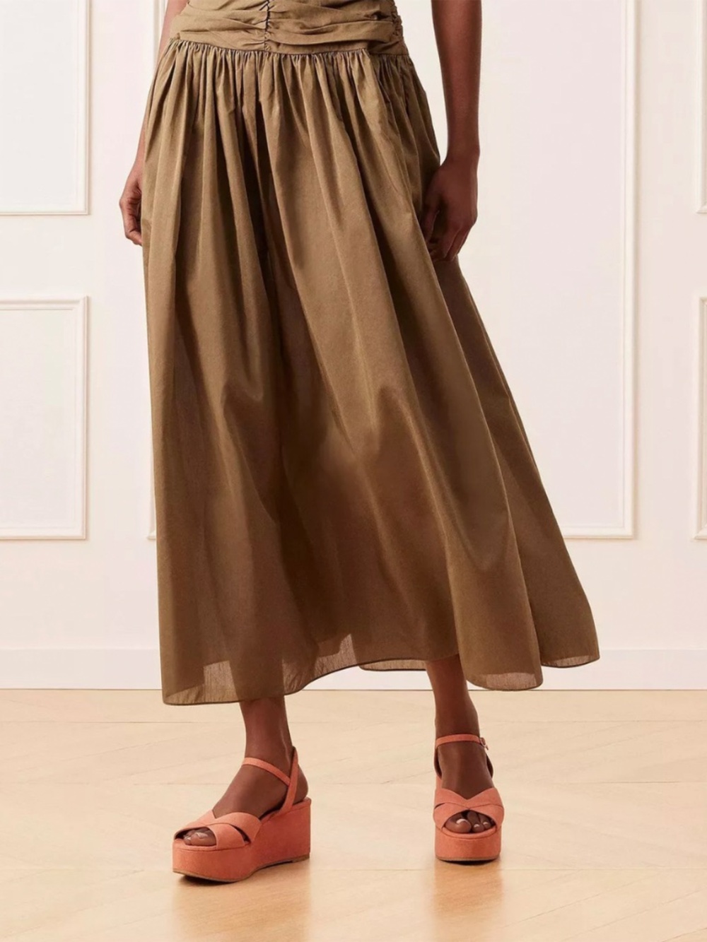 STUART WEITZMAN NIB CARMEN TERRACOTTA SUEDE MIDI WEDGE SANDAL. SIZE 8.5 B - Picture 3 of 15